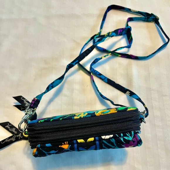 Vera Bradley RFID Crossbody Bag Blue Floral - Picture 4 of 6